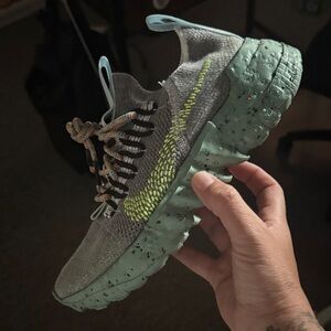 Nike Gray and Green Athletic Shoes